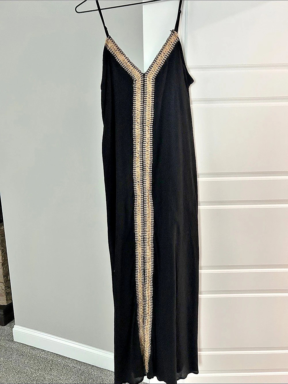 MIOU MUSE Black Maxi Dress Size Large Like New
